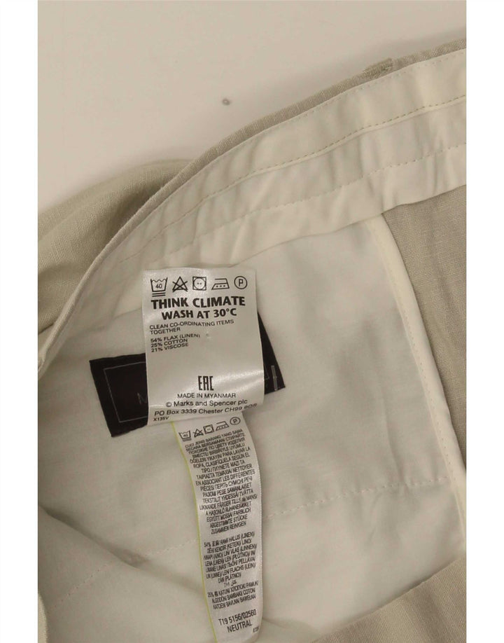 Marks & Spencer Pantalon Chino Coupe Regular Homme W36 L33 Beige Lin