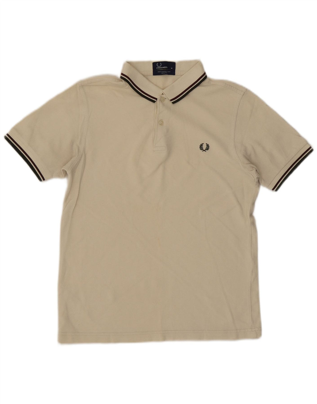 Fred Perry Polo Slim Fit Homme Blanc Cassé Moyen Coton