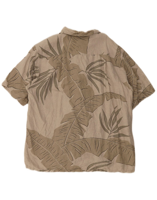 Nautica Chemise à manches courtes pour homme en lin floral gris