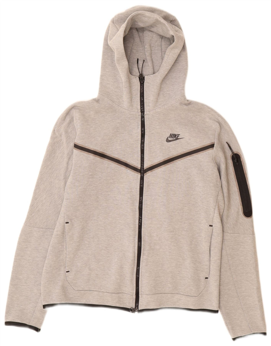 NIKE Pull à capuche zippé pour homme en coton gris moyen