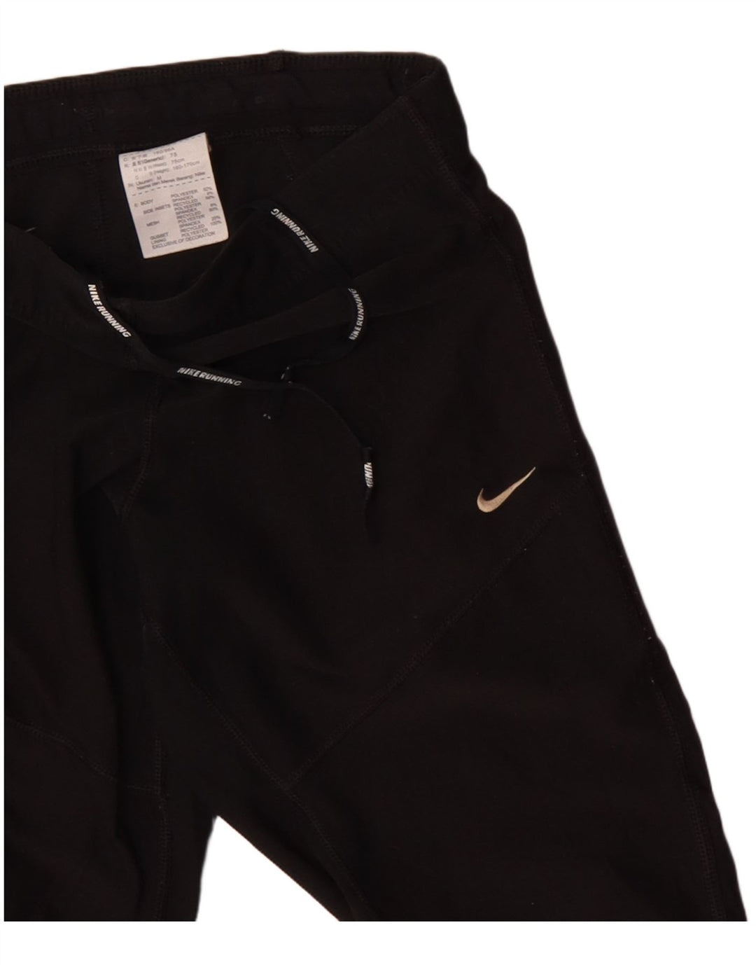 NIKE Pantalon de survêtement Dri Fit Capri pour femme UK 12 Noir Moyen Polyester