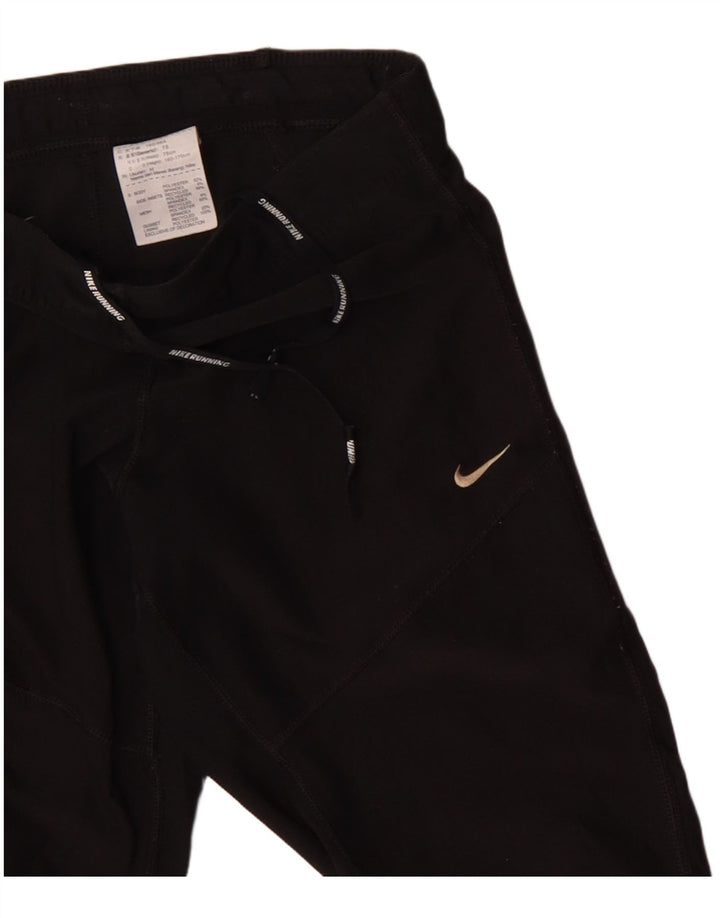 NIKE Pantalon de survêtement Dri Fit Capri pour femme UK 12 Noir Moyen Polyester