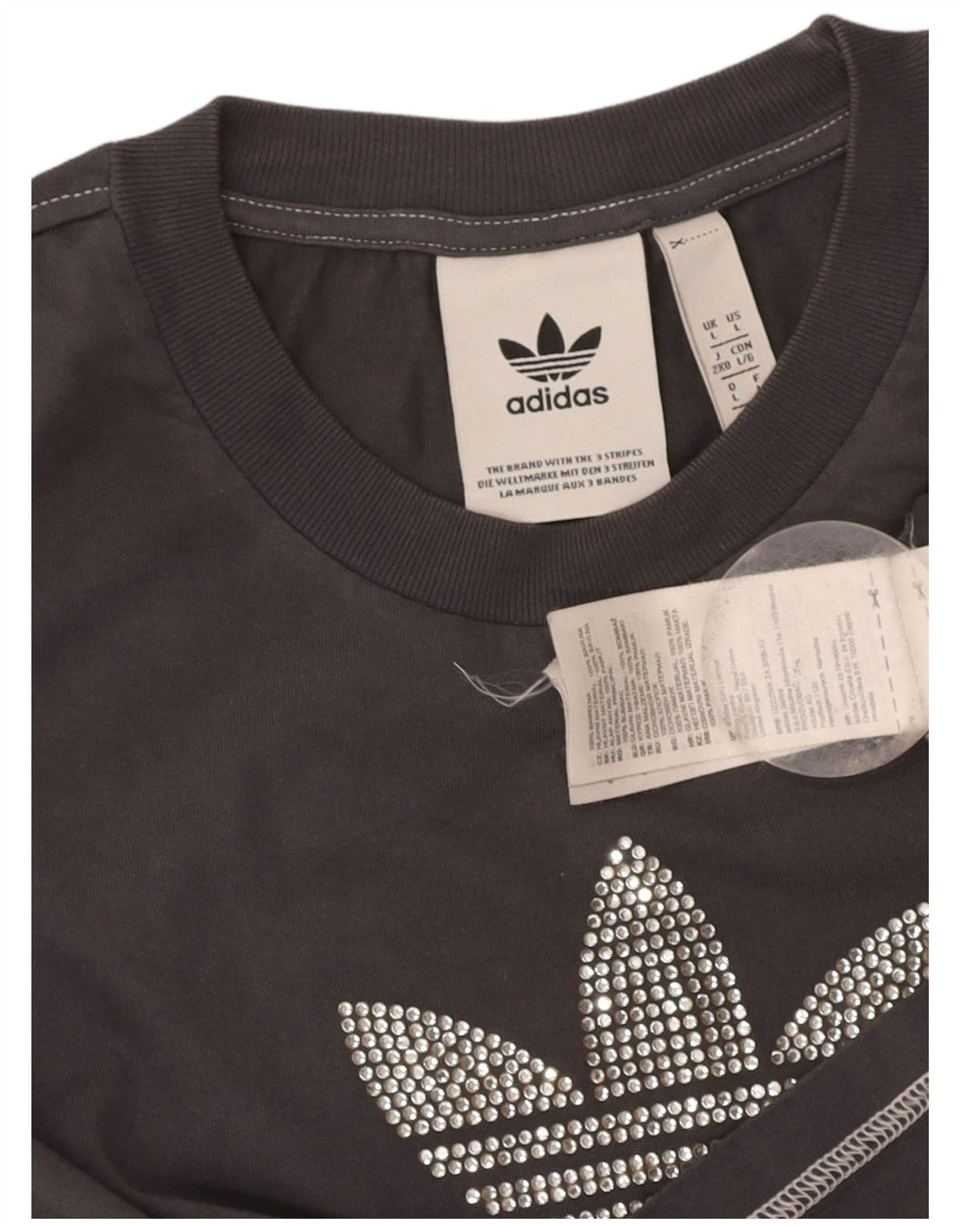ADIDAS Mens Graphic T-Shirt Top Large Grey Cotton