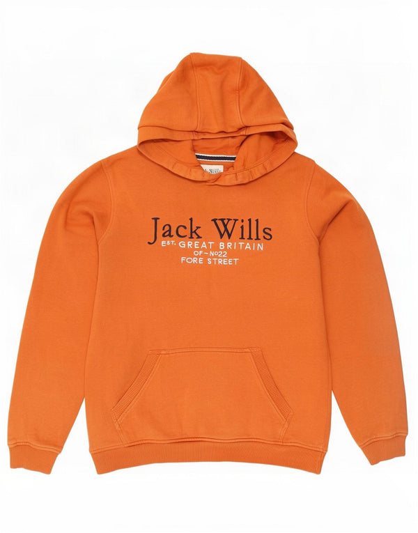 Jack Wills Pull à capuche graphique pour garçon 14-15 ans Orange Coton