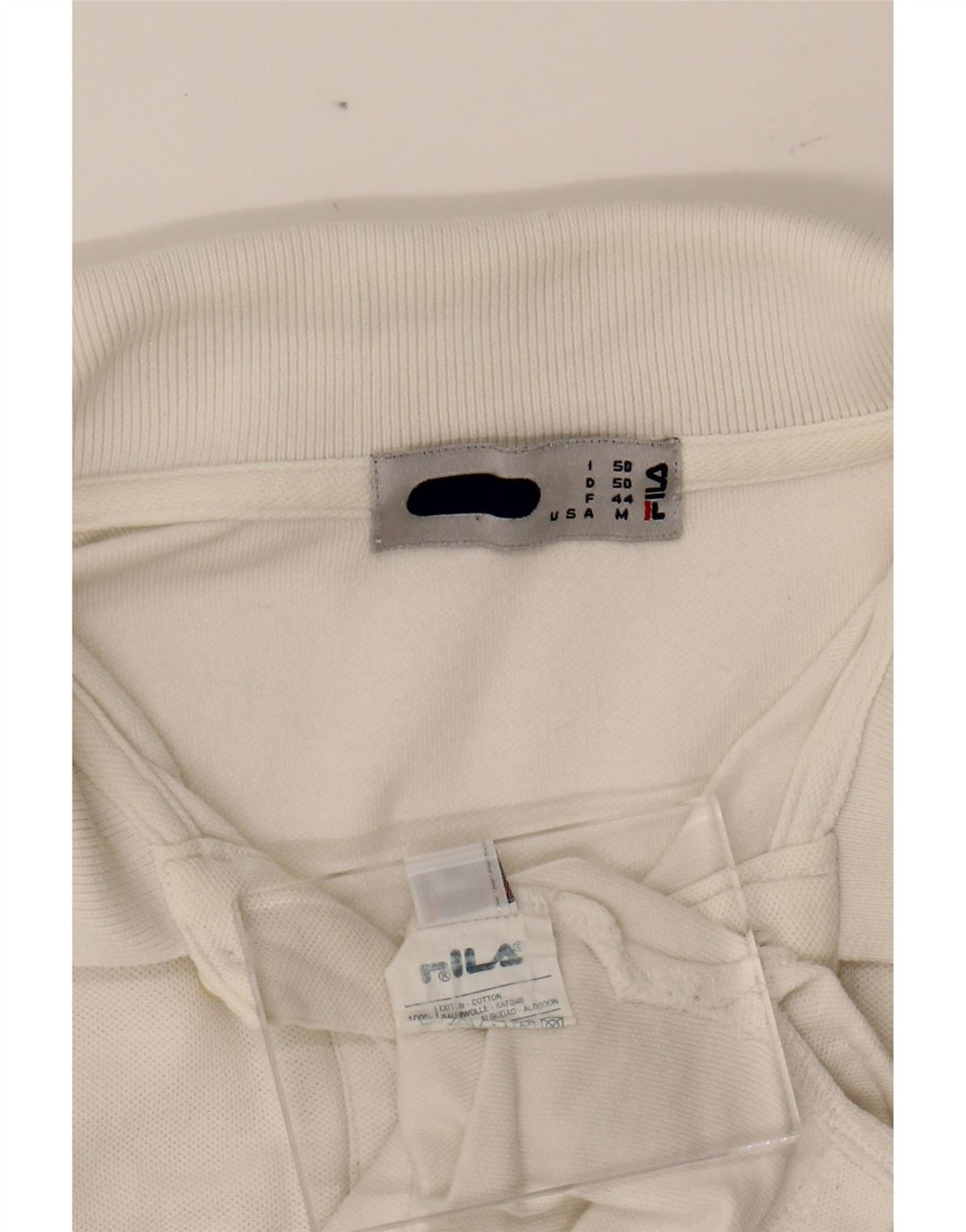 FILA Mens Polo Shirt IT 50 Medium White Cotton Vintage Fila and Second-Hand Fila from Messina Hembry 