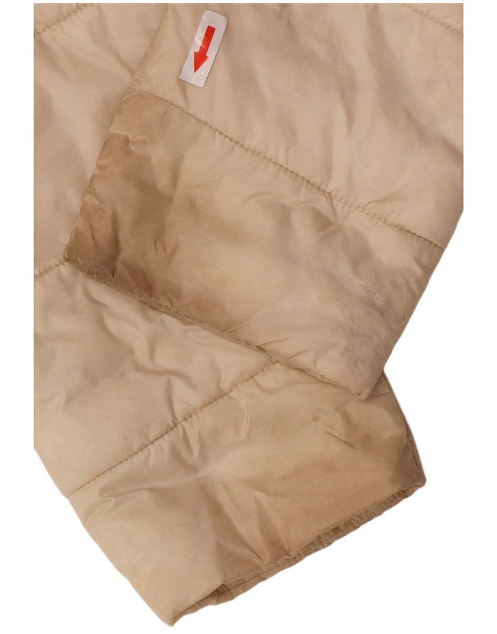Barbour Manteau rembourré à capuche pour femme UK 10 Small Beige Polyamide