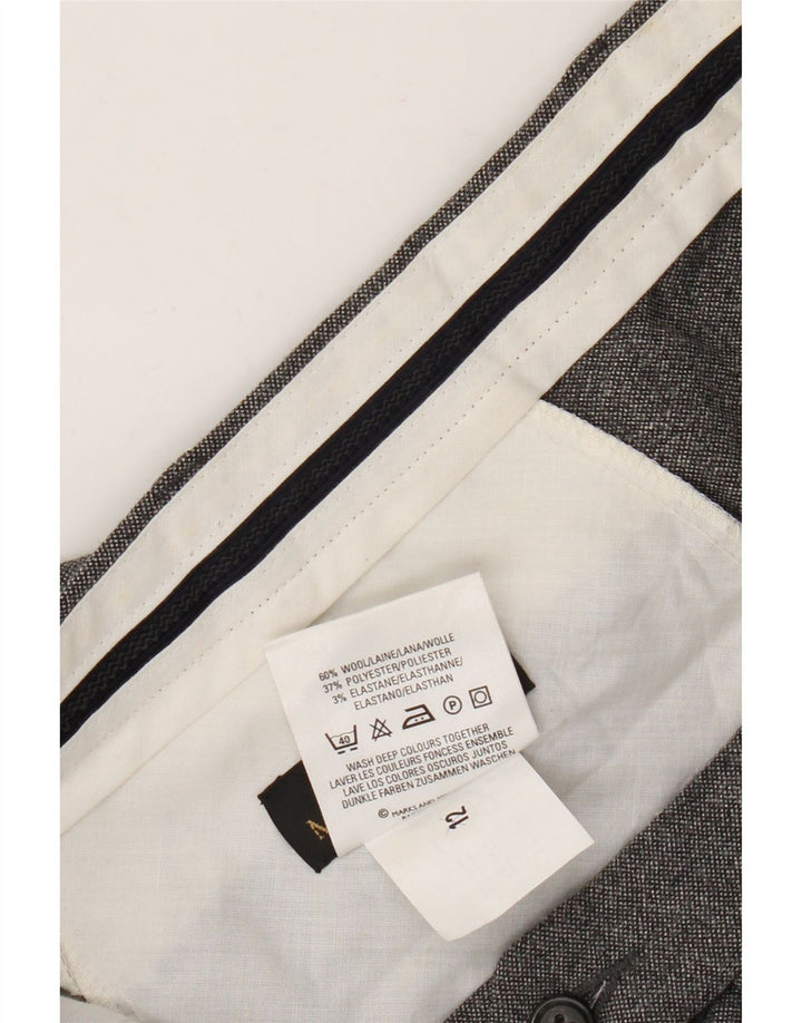 Marks & Spencer Pantalon de Costume Droit St. Michael Homme W40 L29 Gris Laine