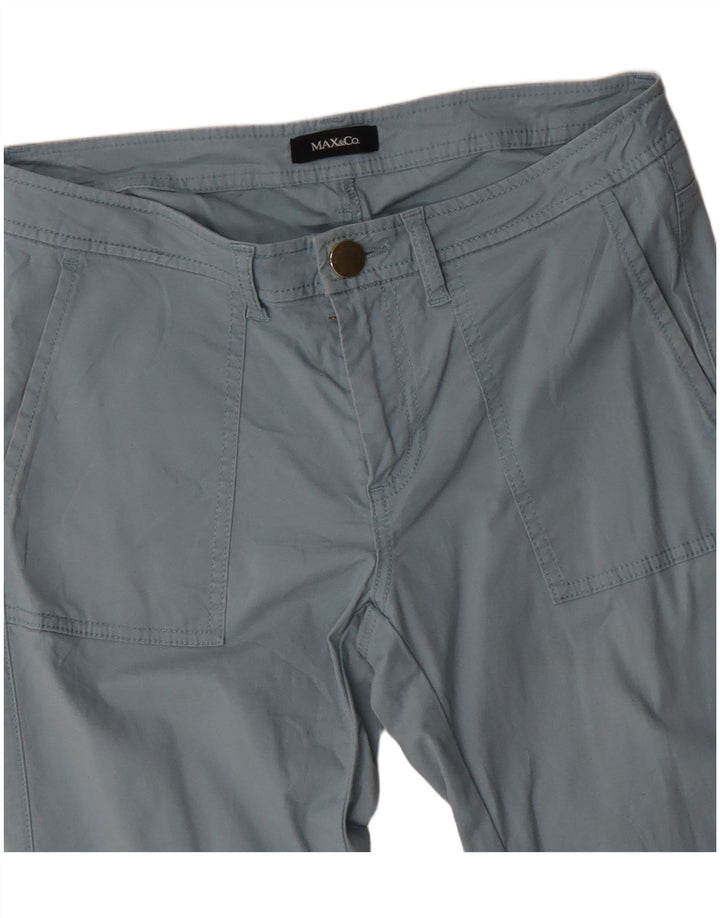 MAX & CO. Pantalon Chino Droit Femme W30 L26 Bleu