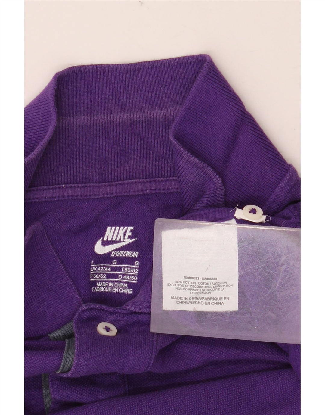 NIKE Polo Homme UK 42/44 Large Violet Coton