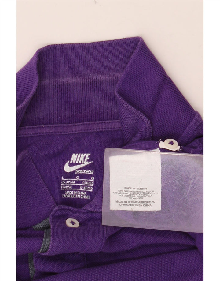 NIKE Polo Homme UK 42/44 Large Violet Coton