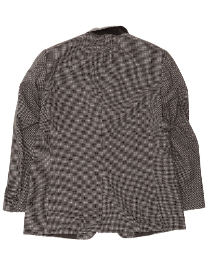 Marks & Spencer Veste blazer à 2 boutons pour homme UK 44 XL en laine à carreaux noirs