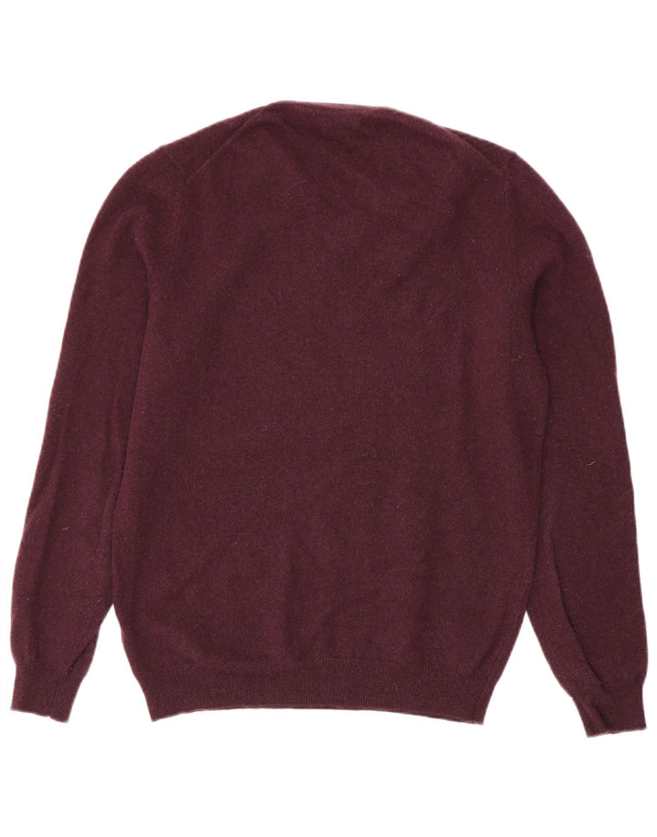 Massimo Dutti Pull col V Homme Bordeaux Moyen
