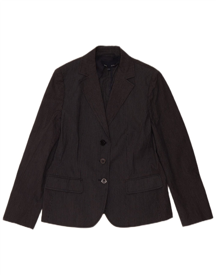 LES COPAINS Veste Blazer 3 Boutons Femme IT 46 Grandes Rayures Bleu Marine