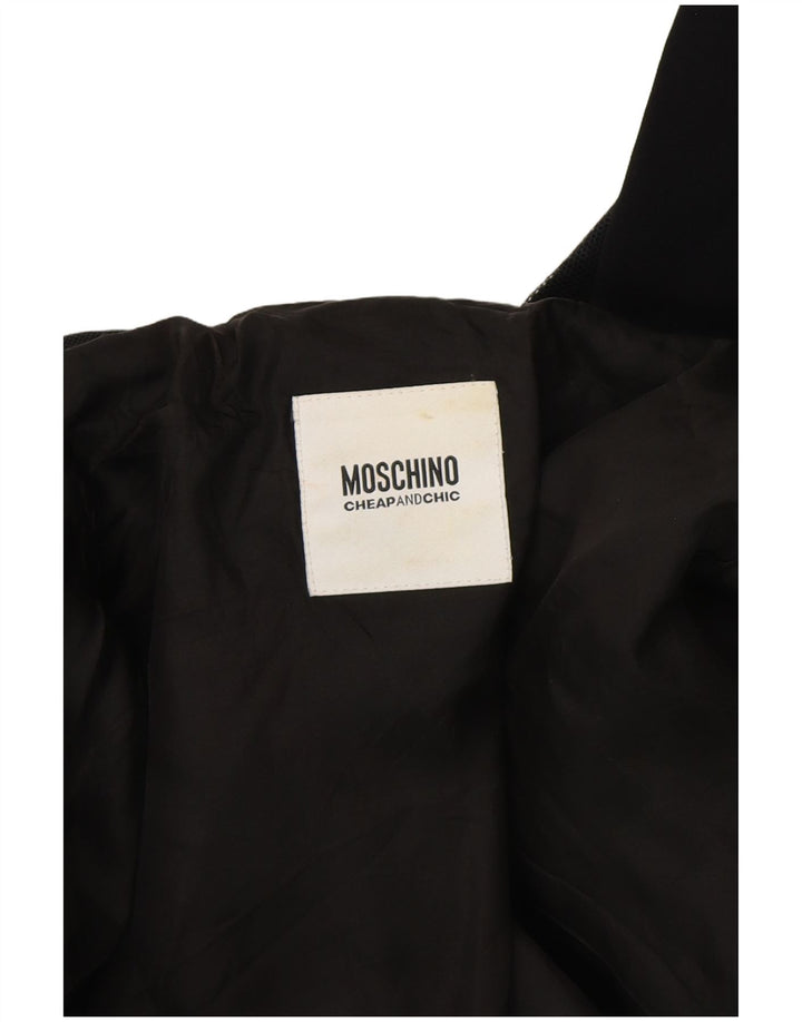 Moschino Veste blazer pas cher et chic pour femme UK 12 Rayonne noire moyenne
