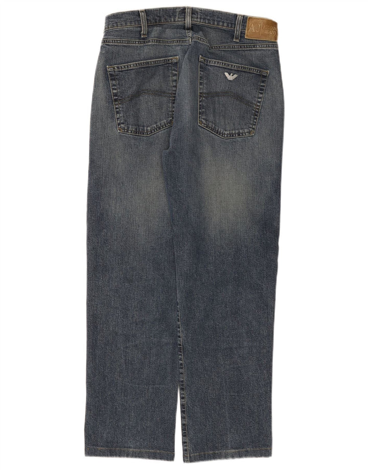 Armani Jean droit W32 L27 bleu marine en coton pour homme