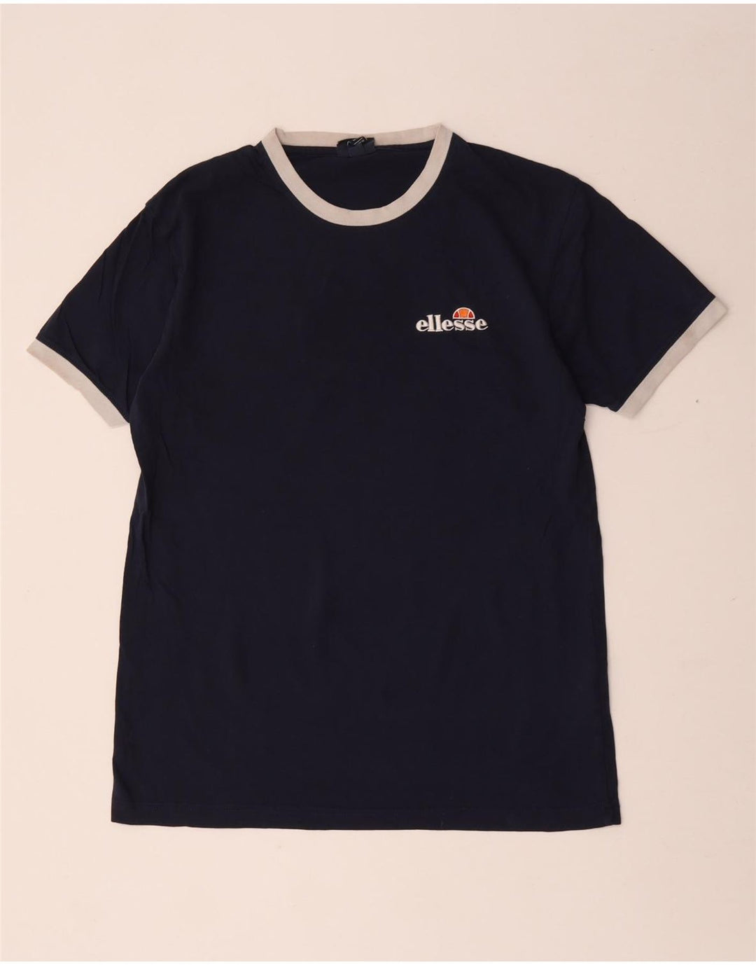Ellesse T-Shirt Graphique Top Bleu Marine Moyen Coton Homme