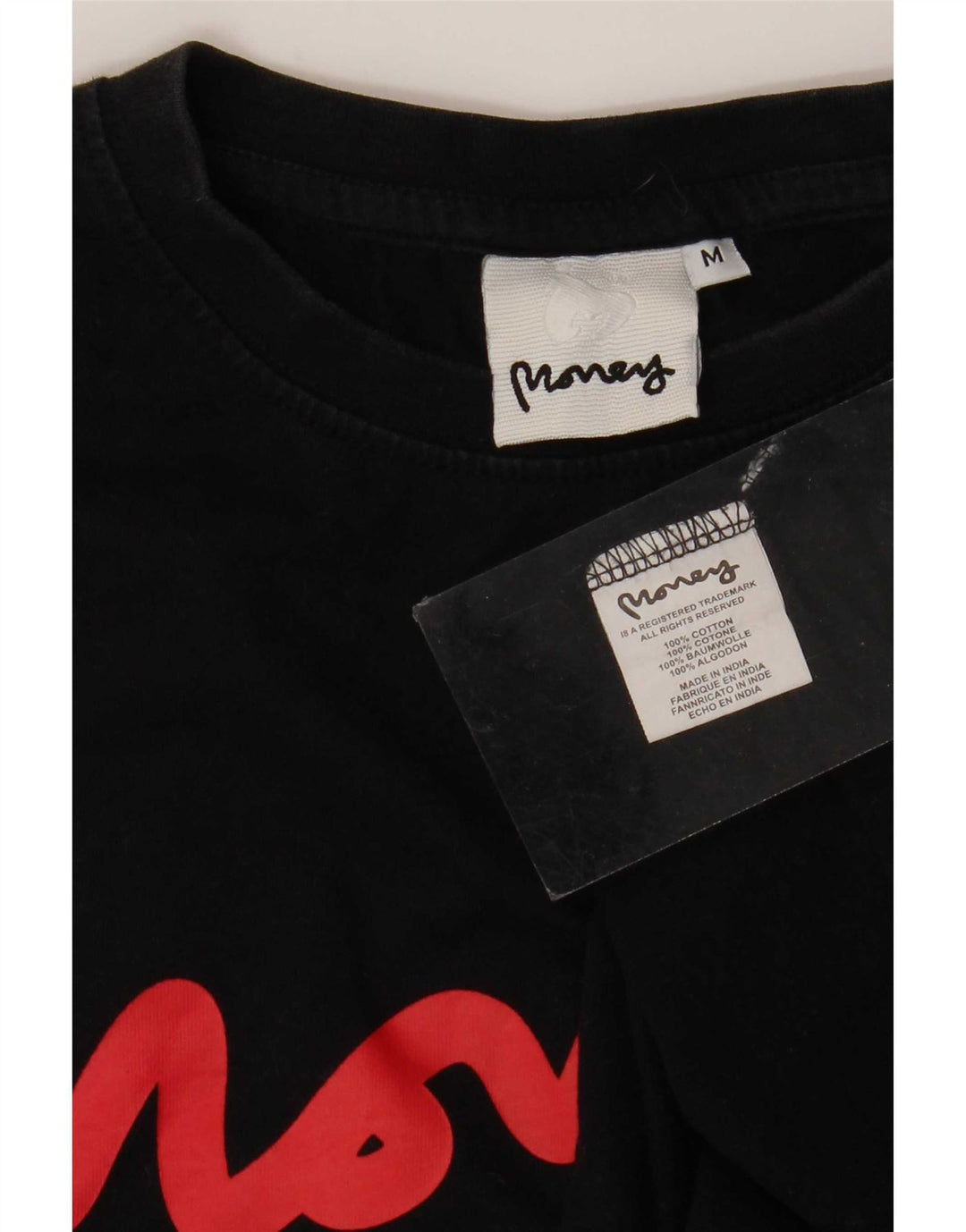 Money T-shirt graphique pour homme en coton noir moyen