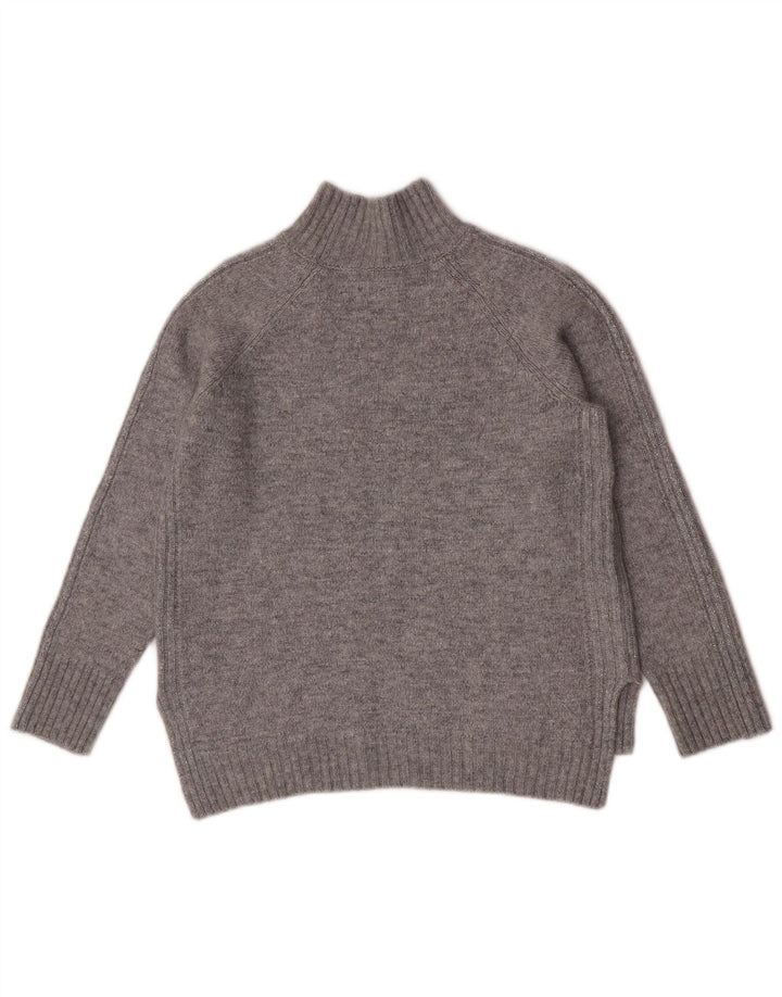 Massimo Dutti Pull col roulé pour femme UK 16 Large Gris Polyamide