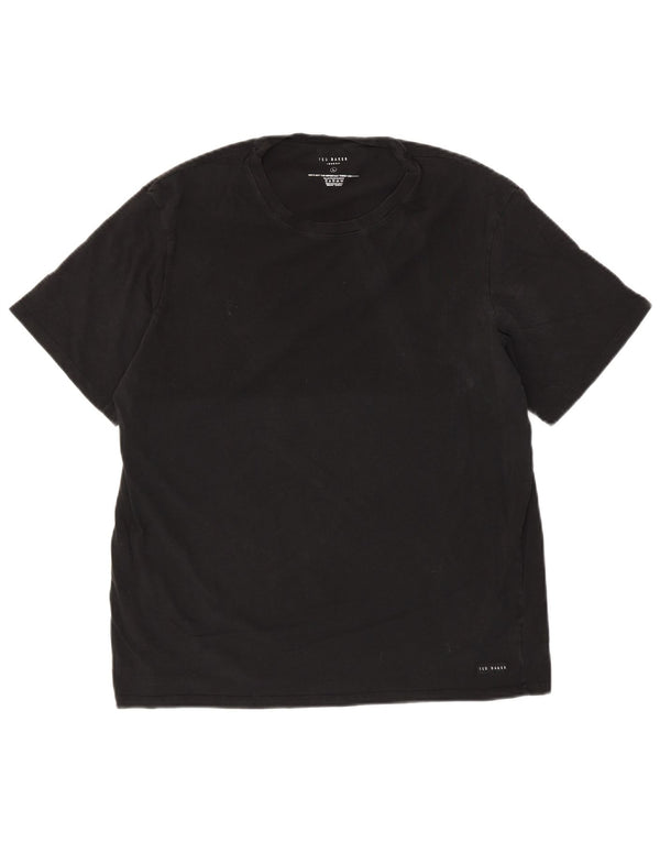 Ted Baker Mens T-Shirt Top Large Black Cotton