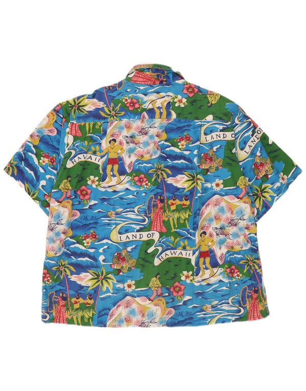 vintage Mens Graphic Short Sleeve Shirt Taille 45/46 XL Coton multicolore