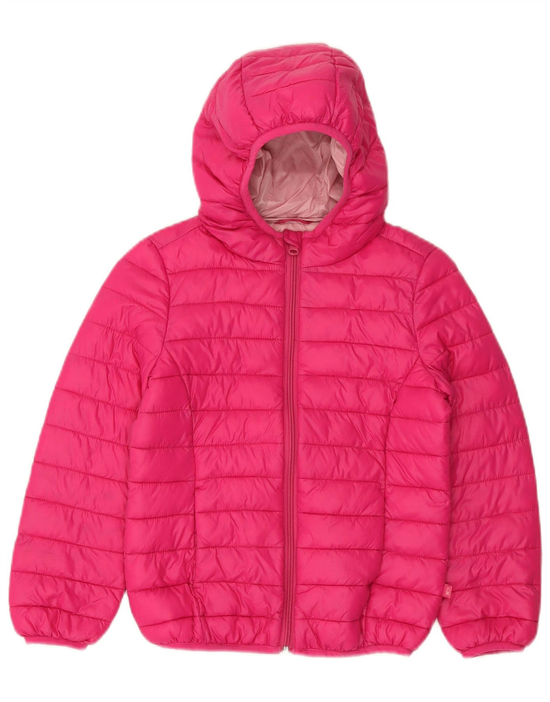 Benetton Veste matelassée à capuche fille 7-8 ans Rose Moyen Polyamide