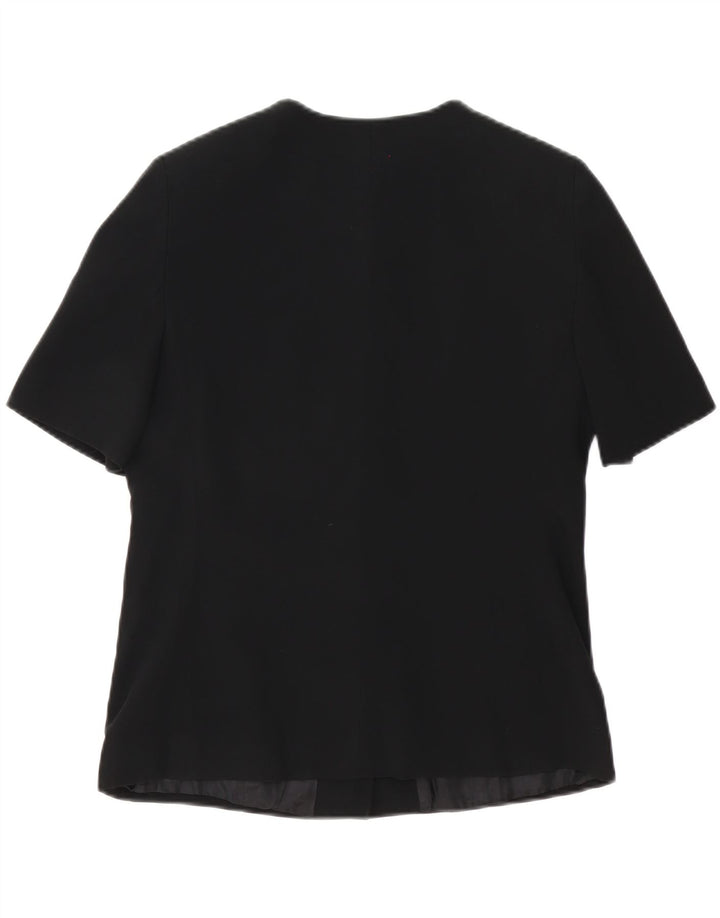 Luisa Spagnoli Veste Blazer à Manches Courtes à 5 Boutons pour Femme IT 46 Large Noir