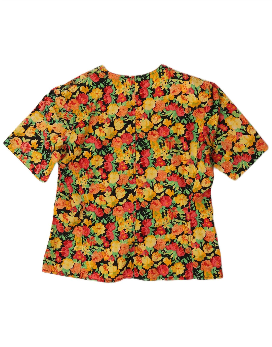 VINTAGE Veste Blazer 3 Boutons Femme IT 46 Grand Floral Multicolore