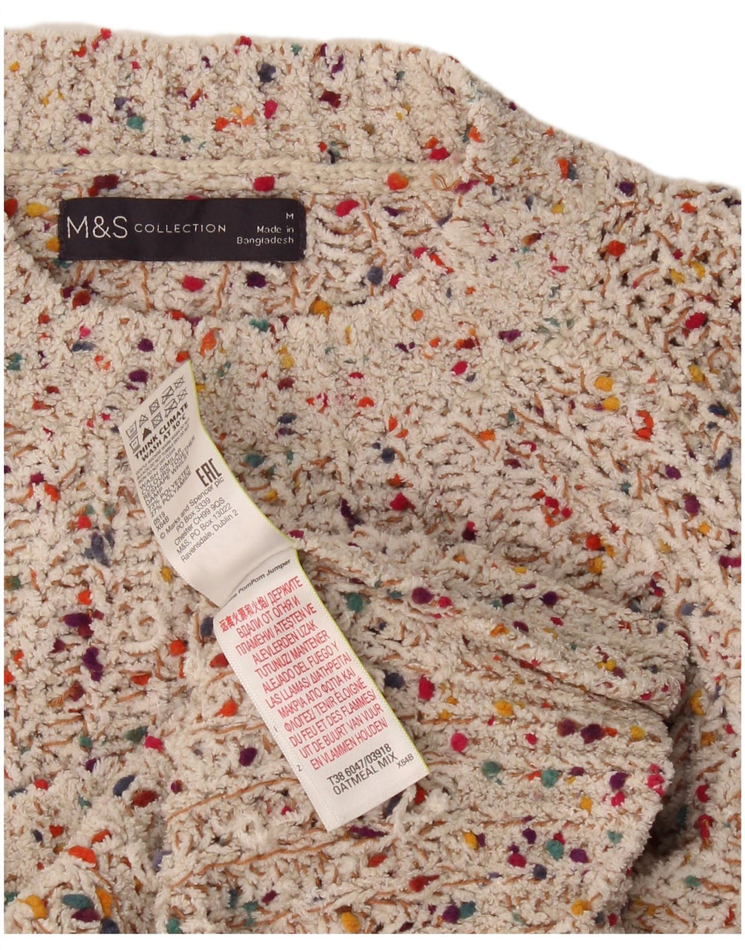 Marks & Spencer Pull col roulé pour femme UK 14 Medium Multicolore
