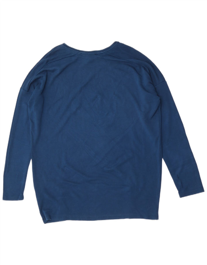 Topshop Femme Haut Oversize Manches Longues UK 42 Bleu Moyen Viscose