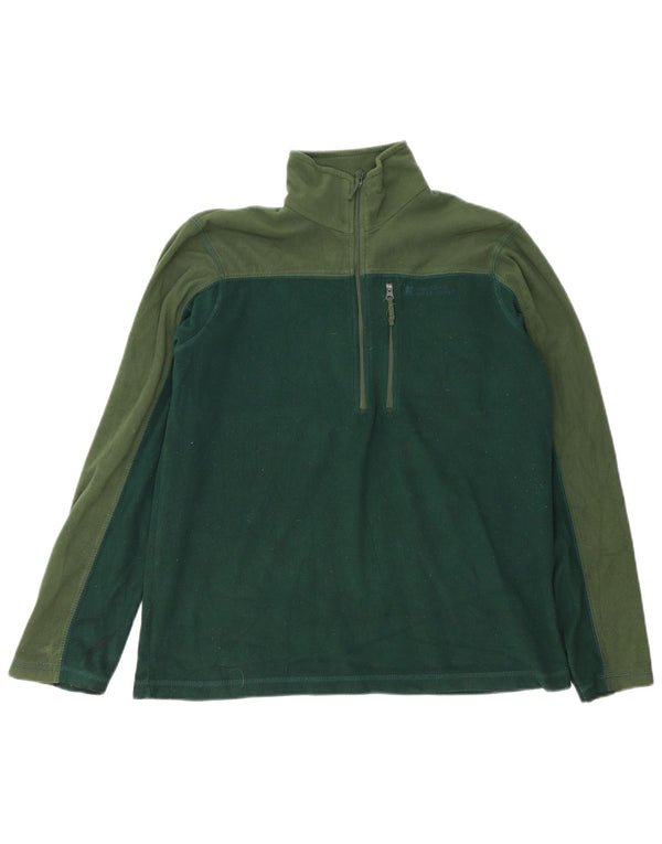 Mountain Warehouse Pull Polaire à Col Zippé pour Homme Petit Vert Colorblock
