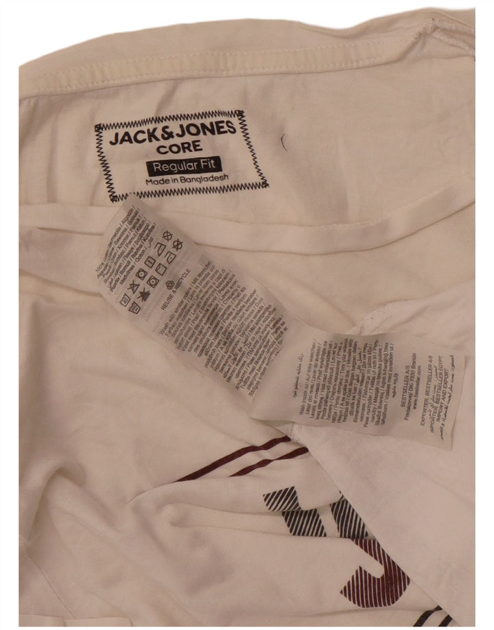 Jack & Jones T-Shirt Graphique Coupe Regular Homme Blanc Cassé Moyen