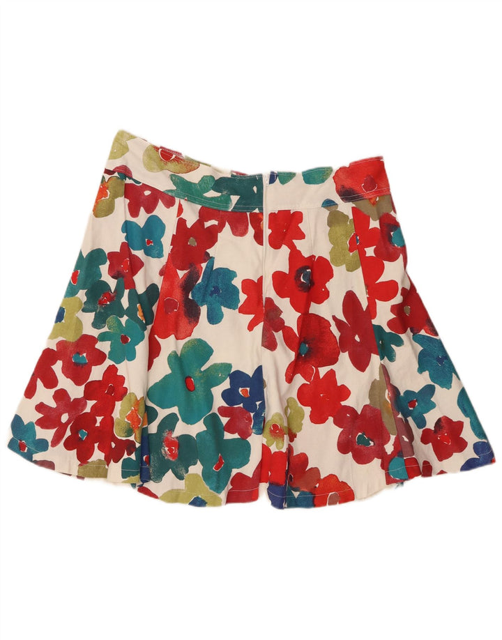 vintage Femme Mini Jupe W32 Grand Floral Multicolore