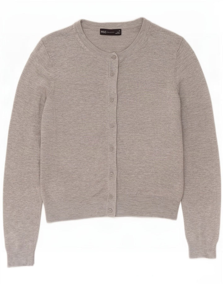 Marks & Spencer Cardigan pour femme en viscose gris moyen UK 42