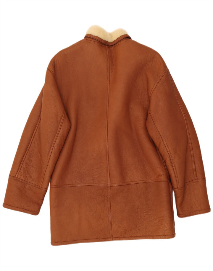 VINTAGE Veste en peau de mouton pour homme IT 52 XL en peau de mouton marron