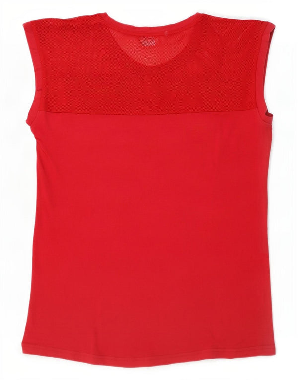 Ellesse Womens Heritage Graphic T-Shirt Top UK 12 Rose Moyen Coton