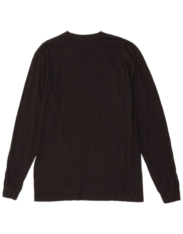 Quiksilver T-shirt graphique à manches longues pour homme, coupe régulière, en coton noir moyen