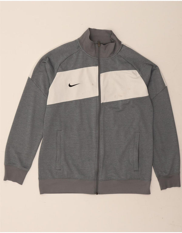 Nike Hommes Dri Fit Survêtement Top Veste Large Gris Colorblock Polyester