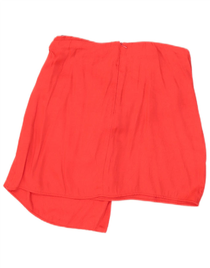 Zara Femme Mini Jupe Asymétrique Medium W28 Rouge Viscose