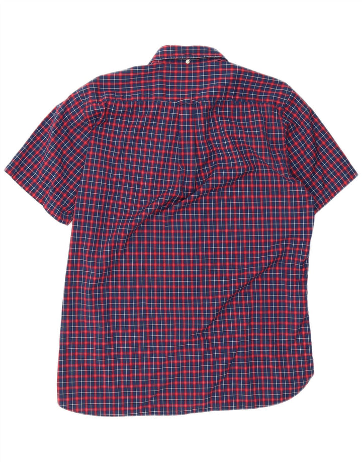 Gant Chemise à manches courtes en popeline Starboard pour hommes, grand carreaux bleu marine