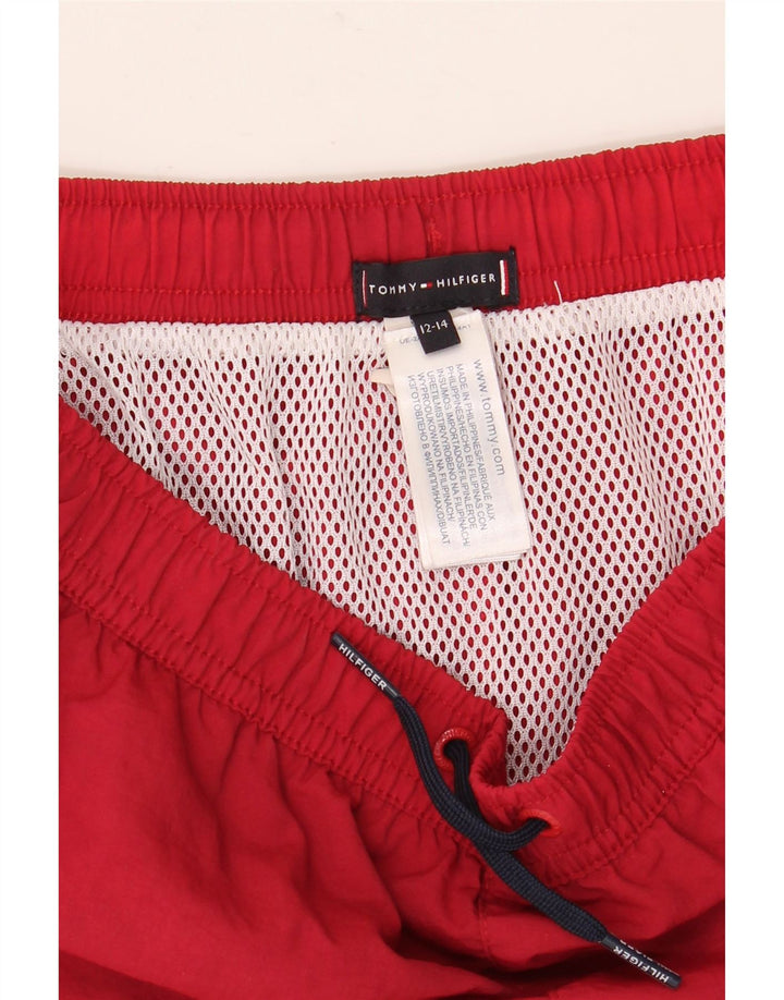 Tommy Hilfiger Short de Bain Garçon 12-13 Ans Rouge Colorblock Polyester