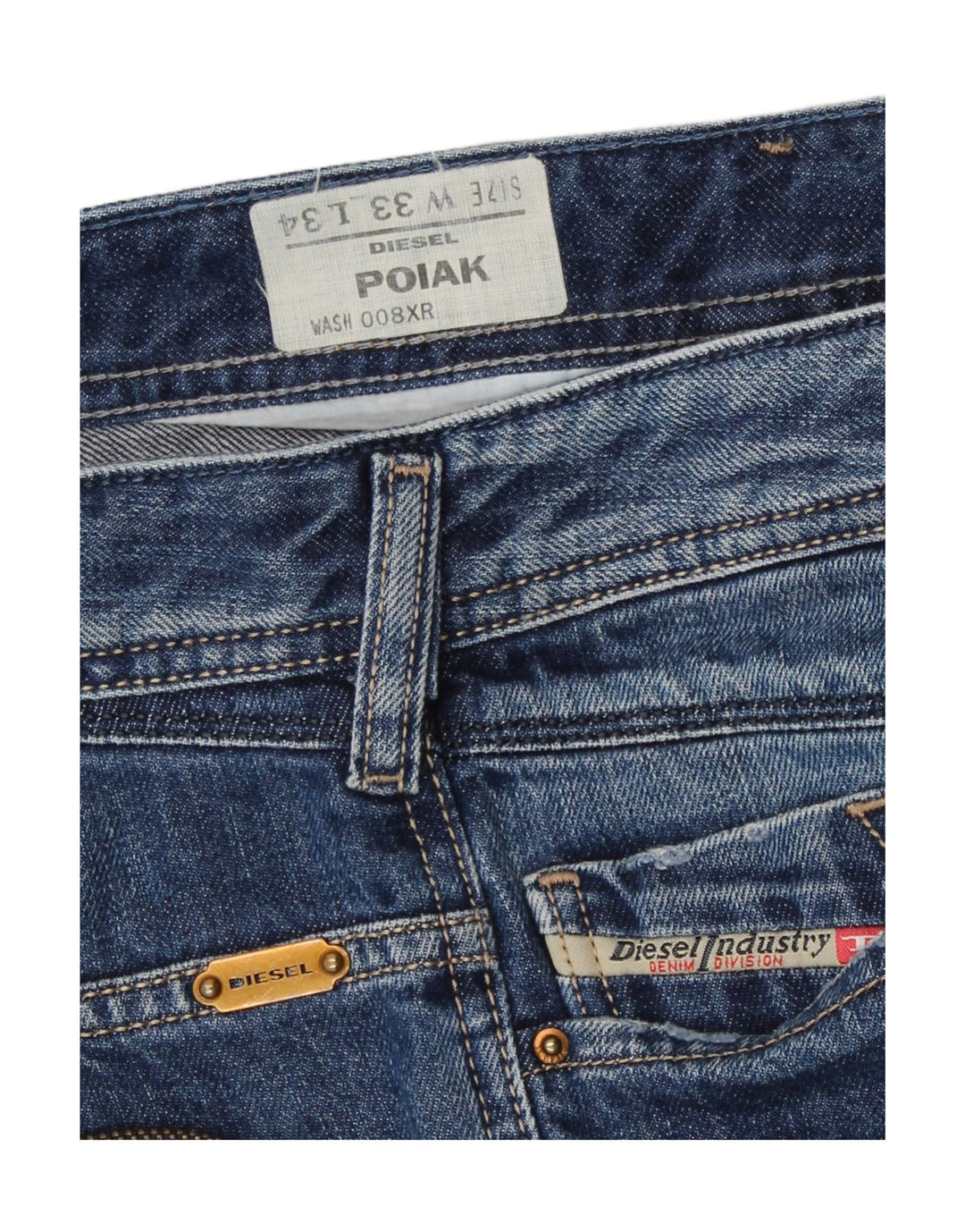 Diesel Jean Droit Poiak W33 L30 Homme Bleu Coton
