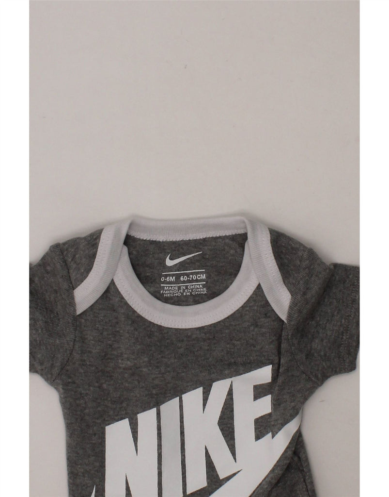 NIKE Baby Boys Graphic Bodysuit 0-3 Months Grey Cotton Vintage Nike and Second-Hand Nike from Messina Hembry 