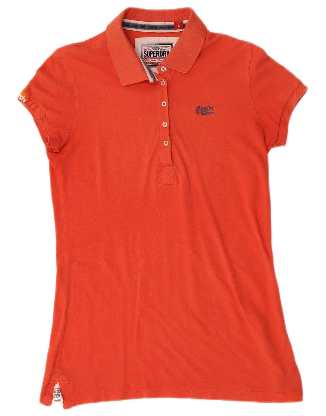 Superdry Polo Femme UK 14 Large Rouge Coton