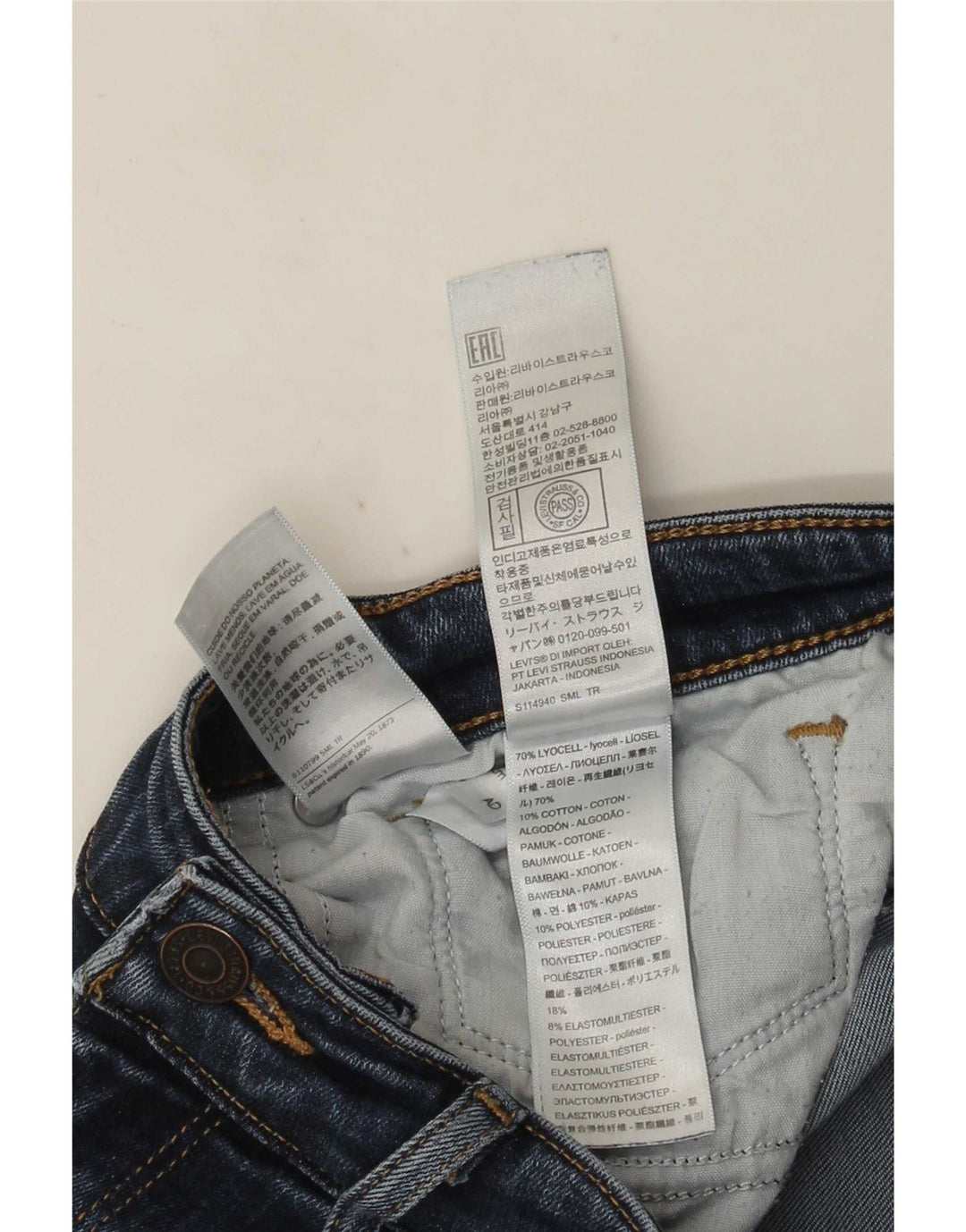 Levi's Jean Slim 712 Femme W27 L30 Bleu Lyocell