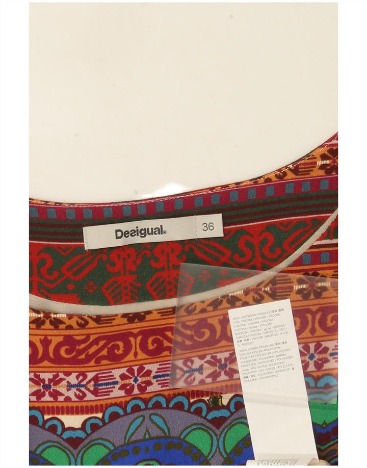 DESIGUAL Robe droite graphique pour femme EU 36 Petit motif floral multicolore