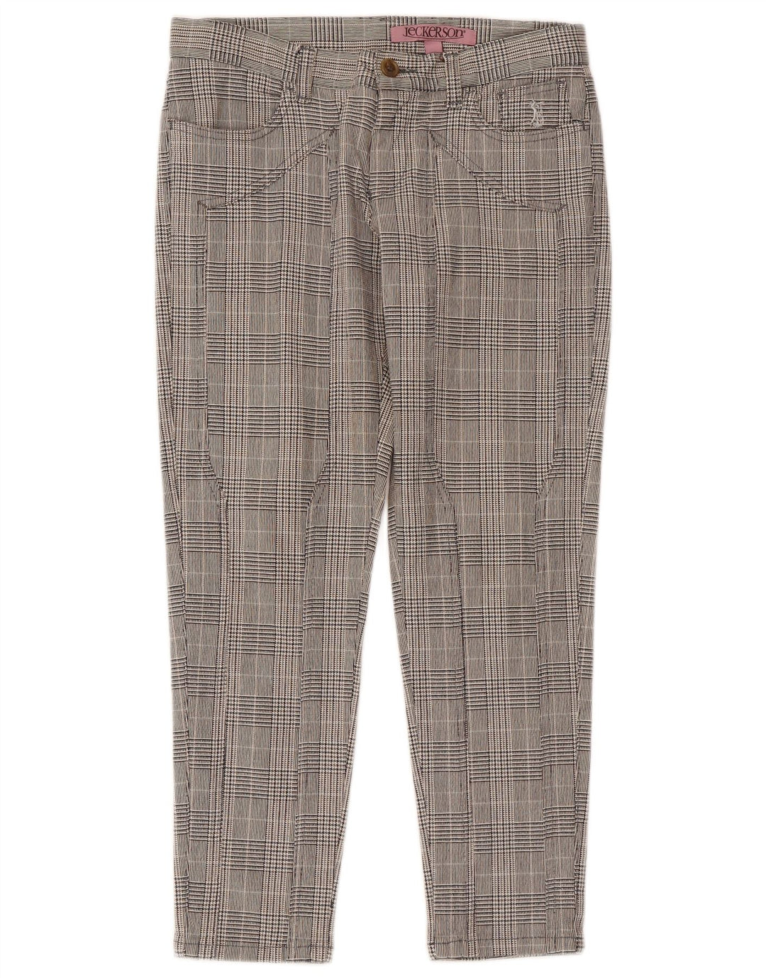 Jeckerson Pantalon court slim pour femme W26 L25 Pied-de-poule gris