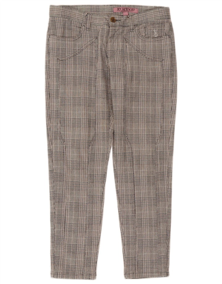 Jeckerson Pantalon court slim pour femme W26 L25 Pied-de-poule gris