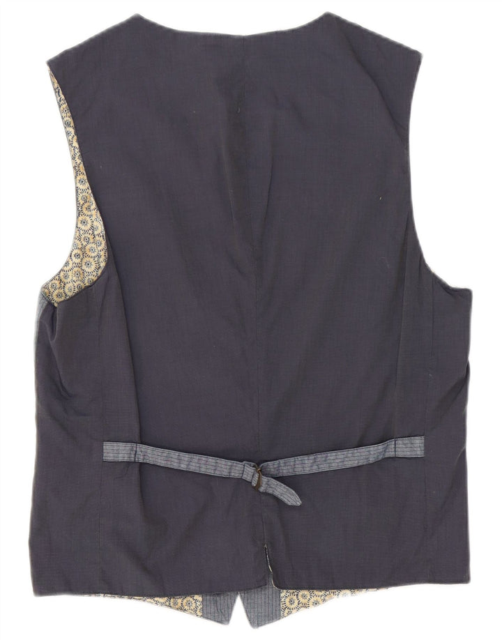 Sisley Gilet Homme IT 50 Coton Rayé Bleu Moyen