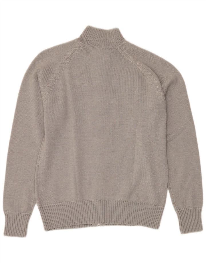 KAPPA Cardigan Femme Pull UK 14 Gris Moyen Colorblock Acrylique