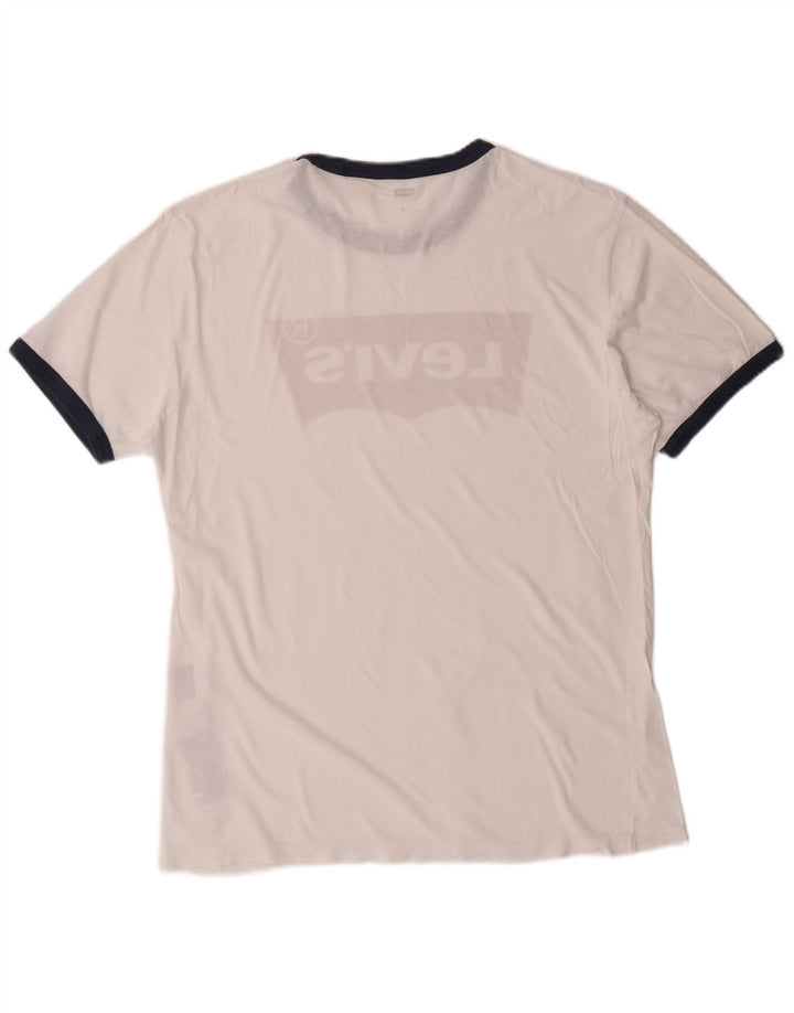 LEVI'S T-Shirt Graphique Homme Blanc Moyen Coton Classique